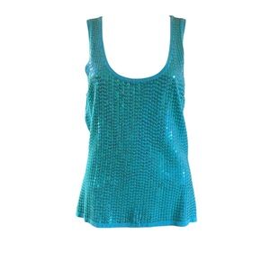 Boston Proper Sequins Sweater Bling Tank Top